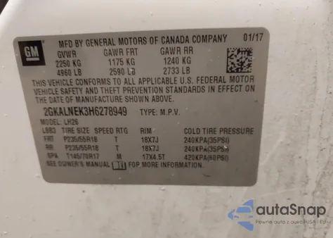 2017 GMC Terrain Sle-2 from USA, damaged, VIN 2GKALNEK3H6278949